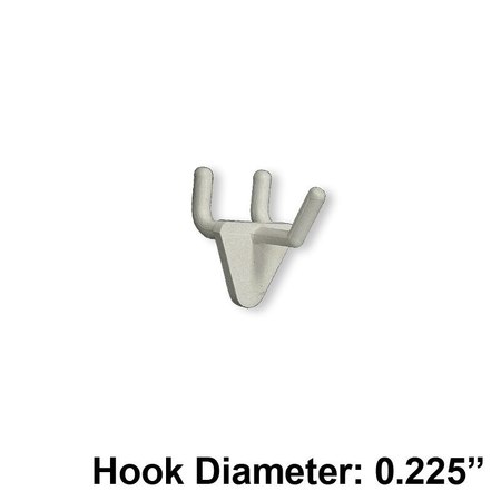 AZAR DISPLAYS 1" Glass-Filled Nylon Hook: 0.225" Dia., PK50 800071-WHT